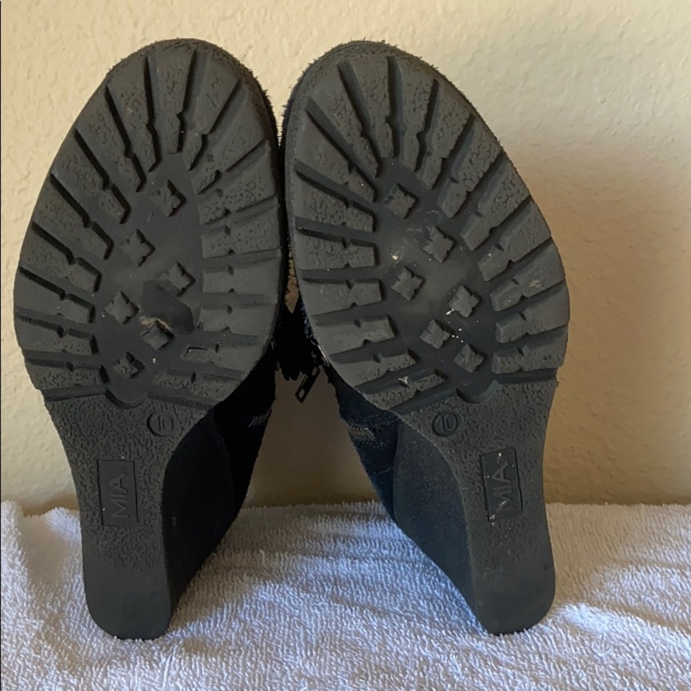 🌺 MIA suede black booties Size 10 - Picture 5 of 6